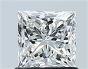 Natural Diamond 1.00 Carats, Princess with  Cut, H Color, SI1 Clarity and Certified by GIA