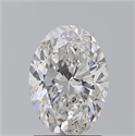 Natural Diamond 1.71 Carats, Oval with  Cut, F Color, SI2 Clarity and Certified by GIA