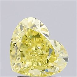 Picture of Lab Grown Diamond 2.10 Carats, Heart with  Cut, Fancy Intense Yellow Color, VS1 Clarity and Certified by IGI