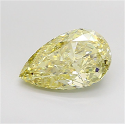 Picture of Lab Grown Diamond 3.05 Carats, Pear with  Cut, Fancy Yellow Color, VS1 Clarity and Certified by IGI