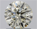 Natural Diamond 1.05 Carats, Round with Excellent Cut, K Color, IF Clarity and Certified by IGI