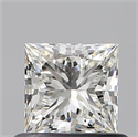 Natural Diamond 0.61 Carats, Princess with  Cut, J Color, VS2 Clarity and Certified by GIA