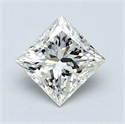 Natural Diamond 1.00 Carats, Princess with  Cut, J Color, SI1 Clarity and Certified by GIA