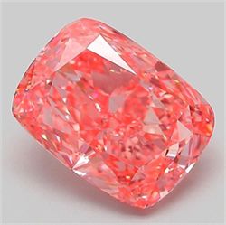 Picture of Lab Grown Diamond 3.17 Carats, CUSHION MODIFIED with  Cut, Fancy Vivid Pink Color, VVS2 Clarity and Certified by IGI