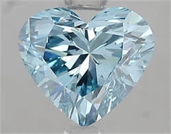 Picture of Lab Grown Diamond 1.24 Carats, Heart with  Cut, Fancy Vivid Blue Color, VS1 Clarity and Certified by IGI