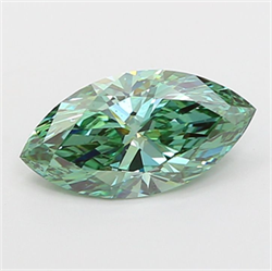 Picture of Lab Grown Diamond 1.34 Carats, Marquise with  Cut, Fancy Vivid Green Color, VVS2 Clarity and Certified by IGI