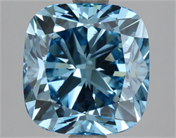 Picture of Lab Grown Diamond 3.57 Carats, Cushion with  Cut, Fancy Vivid Blue Color, VS2 Clarity and Certified by IGI