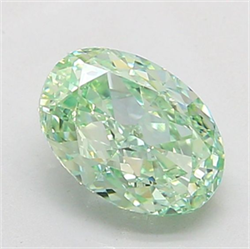 Picture of Lab Grown Diamond 1.27 Carats, Oval with  Cut, Fancy Intense Green Color, VS1 Clarity and Certified by IGI