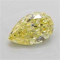 Picture of Lab Grown Diamond 3.55 Carats, Pear with  Cut, Fancy Intense Yellow Color, VVS2 Clarity and Certified by IGI