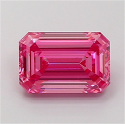 Picture of Lab Grown Diamond 1.75 Carats, Emerald with  Cut, Fancy Vivid Pink Color, VS1 Clarity and Certified by IGI