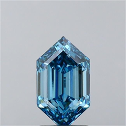 Picture of Lab Grown Diamond 1.57 Carats, HEXAGONAL with  Cut, Fancy Vivid Blue Color, VS1 Clarity and Certified by IGI