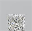 Natural Diamond 0.73 Carats, Princess with  Cut, J Color, VVS1 Clarity and Certified by GIA