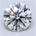Natural Diamond 3.70 Carats, Round with Excellent Cut, H Color, VS1 Clarity and Certified by GIA