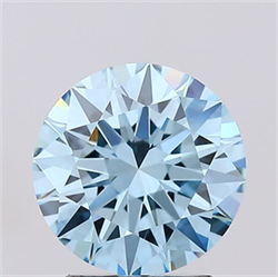 Picture of Lab Grown Diamond 2.01 Carats, Round with Ideal Cut, Fancy Vivid Blue Color, VS1 Clarity and Certified by IGI