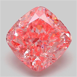 Picture of Lab Grown Diamond 4.07 Carats, CUSHION MODIFIED with  Cut, Fancy Vivid Pink Color, VVS2 Clarity and Certified by IGI