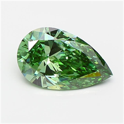 Picture of Lab Grown Diamond 1.53 Carats, Pear with  Cut, Fancy Vivid Green Color, VS2 Clarity and Certified by IGI