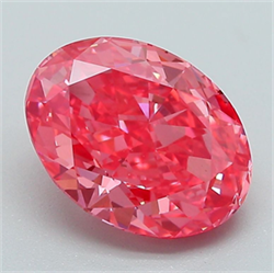 Picture of Lab Grown Diamond 2.44 Carats, Oval with  Cut, Fancy Vivid Pink Color, VS2 Clarity and Certified by IGI