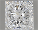 0.71 Carats, Princess Diamond with  Cut, E Color, SI2 Clarity and Certified by GIA