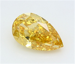 Picture of Lab Grown Diamond 2.27 Carats, Pear with  Cut, Fancy Vivid Yellow Color, VVS2 Clarity and Certified by IGI