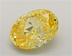 Picture of Lab Grown Diamond 1.27 Carats, Oval with  Cut, Fancy Vivid Yellow Color, VVS1 Clarity and Certified by IGI