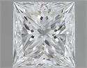 0.90 Carats, Princess Diamond with  Cut, E Color, VS2 Clarity and Certified by GIA