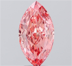 Picture of Lab Grown Diamond 3.03 Carats, Marquise with  Cut, Fancy Vivid Pink Color, VS2 Clarity and Certified by IGI