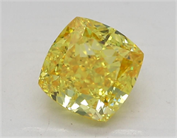 Picture of Lab Grown Diamond 1.90 Carats, CUSHION MODIFIED with  Cut, Fancy Vivid Yellow Color, VVS2 Clarity and Certified by IGI