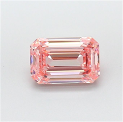 Picture of Lab Grown Diamond 1.51 Carats, Emerald with  Cut, Fancy Intense Pink Color, VVS2 Clarity and Certified by IGI