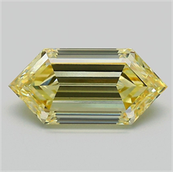 Picture of Lab Grown Diamond 3.11 Carats, HEXAGONAL with  Cut, Fancy Yellow Color, VS1 Clarity and Certified by IGI