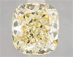 Picture of Lab Grown Diamond 2.08 Carats, CUSHION MODIFIED with  Cut, Fancy Intense Yellow Color, VS1 Clarity and Certified by IGI