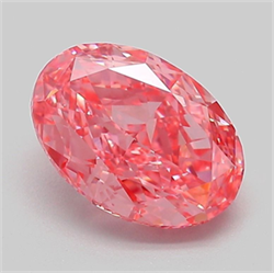 Picture of Lab Grown Diamond 2.07 Carats, Oval with  Cut, Fancy Vivid Pink Color, VVS1 Clarity and Certified by IGI
