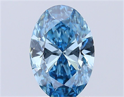 Picture of Lab Grown Diamond 2.00 Carats, Oval with  Cut, Fancy Vivid Blue Color, VS1 Clarity and Certified by IGI