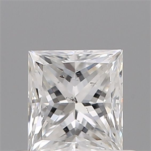 Picture of Natural Diamond 0.51 Carats, Princess with  Cut, F Color, SI2 Clarity and Certified by GIA