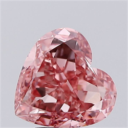 Picture of Lab Grown Diamond 4.08 Carats, Heart with  Cut, Fancy Vivid Pink Color, VVS2 Clarity and Certified by IGI