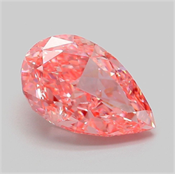 Picture of Lab Grown Diamond 3.07 Carats, Pear with  Cut, Fancy Vivid Pink Color, VVS2 Clarity and Certified by IGI