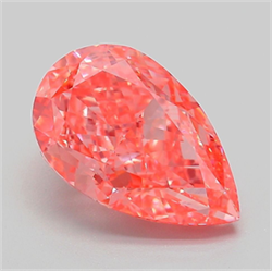 Picture of Lab Grown Diamond 3.64 Carats, Pear with  Cut, Fancy Vivid Pink Color, VVS2 Clarity and Certified by IGI