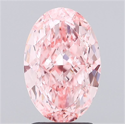 Picture of Lab Grown Diamond 3.06 Carats, Oval with  Cut, Fancy Vivid Pink Color, VVS2 Clarity and Certified by IGI