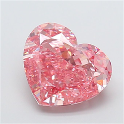 Picture of Lab Grown Diamond 5.00 Carats, Heart with  Cut, Fancy Vivid Pink Color, VS1 Clarity and Certified by IGI