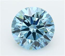 Picture of Lab Grown Diamond 2.69 Carats, Round with Ideal Cut, Fancy Vivid Blue Color, VVS2 Clarity and Certified by IGI