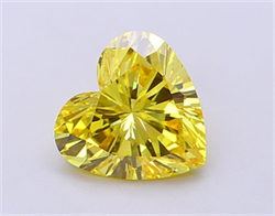 Picture of Lab Grown Diamond 2.03 Carats, Heart with  Cut, Fancy Vivid Yellow Color, VS1 Clarity and Certified by IGI