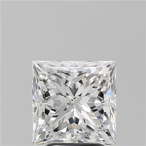 Picture of Natural Diamond 3.20 Carats, Princess with  Cut, F Color, SI2 Clarity and Certified by GIA