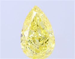 Picture of Lab Grown Diamond 2.49 Carats, Pear with  Cut, Fancy Intense Yellow Color, VVS2 Clarity and Certified by IGI