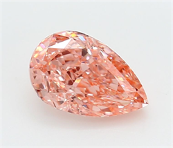 Picture of Lab Grown Diamond 1.55 Carats, Pear with  Cut, Fancy Vivid Pink Color, VVS2 Clarity and Certified by IGI