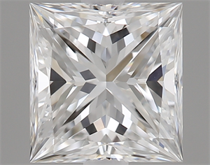 Picture of 0.51 Carats, Princess Diamond with  Cut, E Color, VVS2 Clarity and Certified by GIA