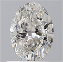 Natural Diamond 0.58 Carats, Oval with  Cut, H Color, VS2 Clarity and Certified by GIA