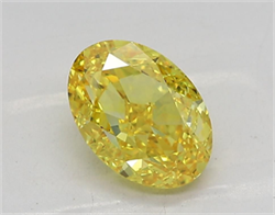 Picture of Lab Grown Diamond 1.59 Carats, Oval with  Cut, Fancy Vivid Yellow Color, IF Clarity and Certified by IGI
