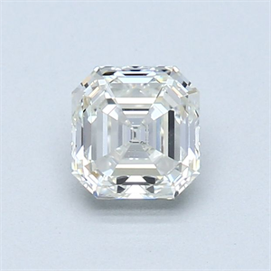 Picture of Natural Diamond 0.62 Carats, Asscher with  Cut, J Color, VS1 Clarity and Certified by GIA