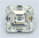 Natural Diamond 4.08 Carats, Asscher with  Cut, K Color, VS1 Clarity and Certified by GIA