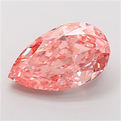 Picture of Lab Grown Diamond 4.67 Carats, Pear with  Cut, Fancy Vivid Pink Color, VS1 Clarity and Certified by IGI