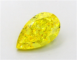 Picture of Lab Grown Diamond 2.05 Carats, Pear with  Cut, Fancy Vivid Yellow Color, VVS1 Clarity and Certified by IGI